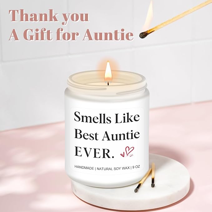 Homsolver Gifts for Aunt, Birthday Mothers Christmas Thanksgiving Gifts for Aunt, Smells Like Best Auntie Ever Scented Candles