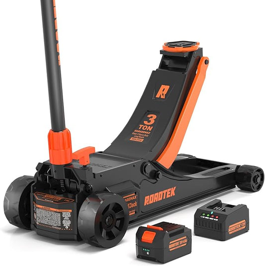 3 Ton Electric Floor Jack, Low Profile Jack for Quickly Car Lift, Hydraulic Service Jack, 6000 lbs Capacity. Lifting Range 3-3/8" to 20"