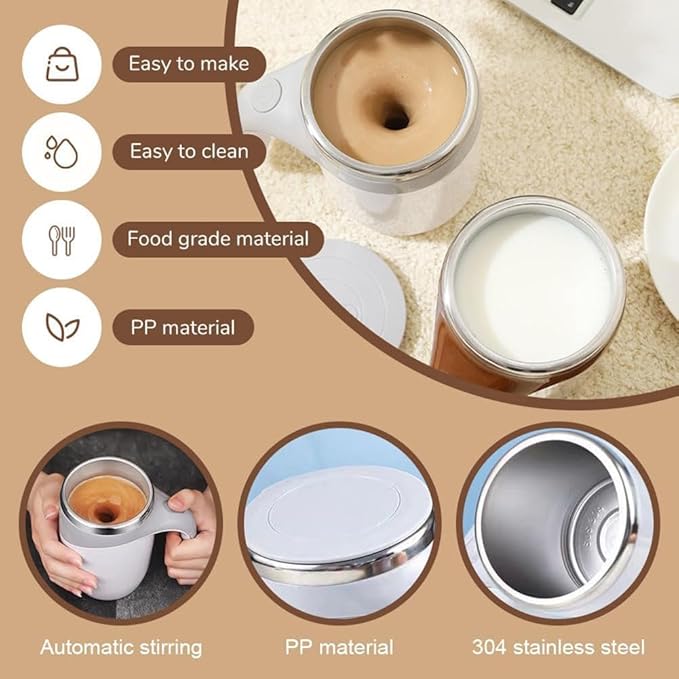 Automatic Magnetic Stirring Coffee Mug, Automatic Coffee Stir Cup, Self Stir Coffee Mug, Self Stirring Coffee Mug, Auto Stirring Coffee Mu (USB Charging D)
