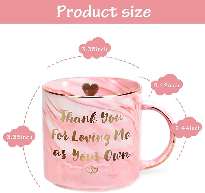 Ulrhpc Mothers Day Gifts for Step Mom: 12 OZ Funny Coffee Mug for Mom from Daughter Son, Birthday Gifts for Stepmother Mama Wife from Husband