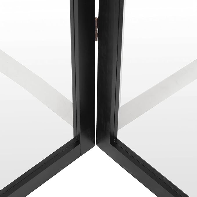 Red Lantern 6 ft. Tall Clear Plastic Partition Black 4 Panel