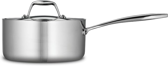 Tramontina Signature Tri-Ply Clad Stainless Steel 3-Quart Sauce Pan | Induction-Ready Saucepan with Lid, Dishwasher-Safe, NSF-Certified, Made in Brazil