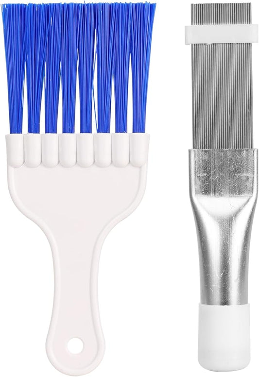 Air Conditioner Condenser Fin Cleaning Brush Stainless Steel Coil Condenser Brush AC Fin Comb Refrigerator Coil Cleaning Whisk Brush Evaporator Radiator Repair Tool
