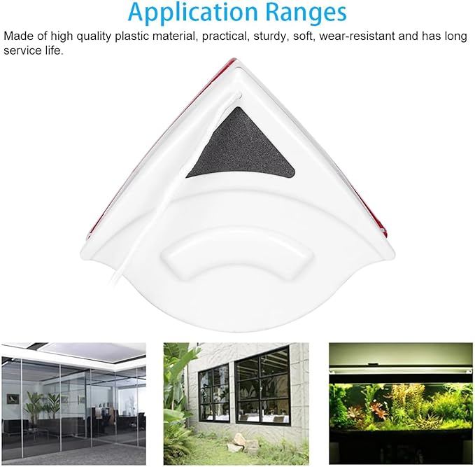 Garosa Portable Double Sided Magnetic Window Cleaner Glass Wiper Tools Glass Cleaner Cleaning Brush for High Rise 15x24mm Double Layer Glass(Red)