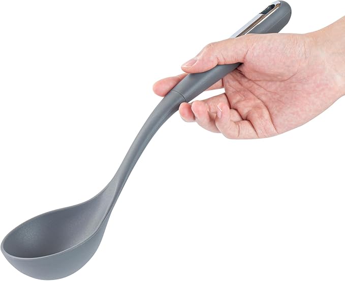 Restaurantware Silicone Utensil Set Pack of 1 Non-Slip Handle 6-Piece Kitchen Tool Set, Heat-Resistant Dishwasher-Friendly Cooking Accessories, Durable Gray Cooking Utensils