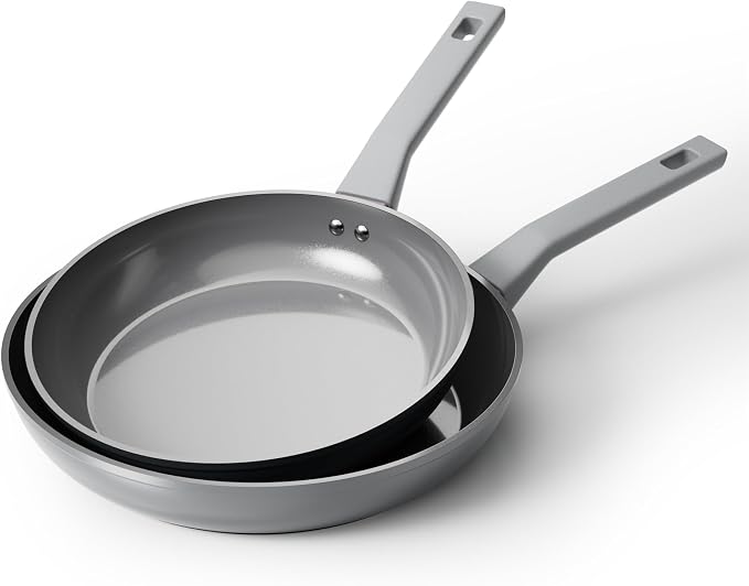 Sanho 10'' 12'' NonStick Frying Pan, Diamond-Titanium Ceramic Frying Pans Skillet, Non Stick Egg Pans with Stay Cool Handle for Induction, Dishwasher & Oven Safe, PTFE & PFOA Free, Non Toxic