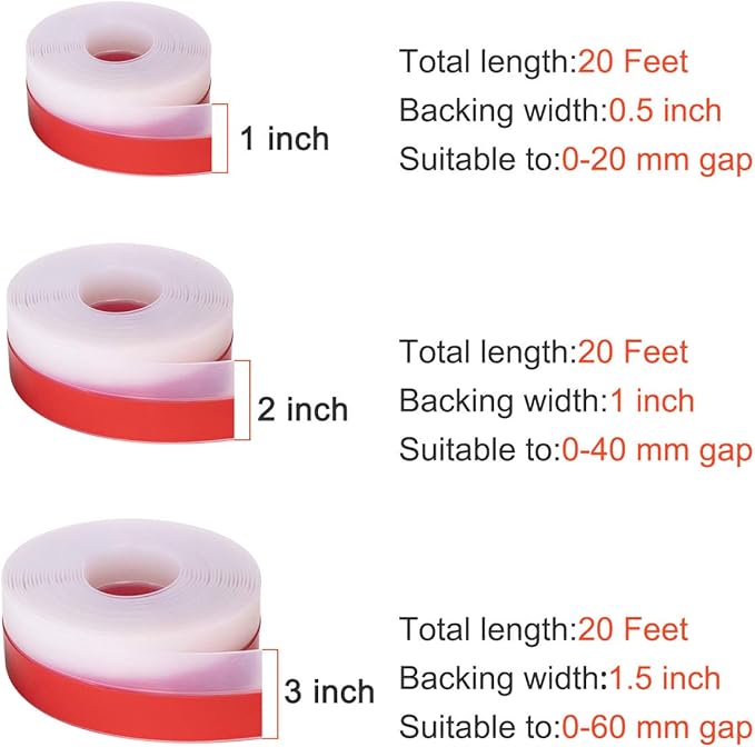 TORRAMI Silicone Door Sweep Draft Stopper 2 inch Width 20 Feet Length,Seal Insulation for Door Under Bottom, Gap, Side, Glass Shower Door, Sliding Door,Transparent
