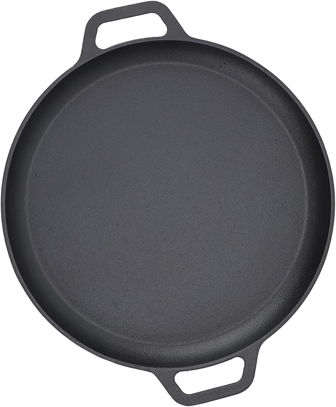 Cast Iron Pan Cast Iron Pancake Flat Skillet 35cm Thickened Stick Frying Pan for Uniform Heating Uncoated Design Ideal for Pancakes Crepes Tortillas Easy to Store (30cm)