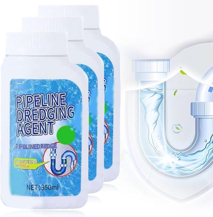 Powerful Pipe Dredging Agent, 2025 New Pipeline Dredging Agent, Drain Clog Remover, Upgrade Quick Cleaning Drains Toilet Cleaner Tool, Sink and Drain Pipe Unclogging Agent for Kitchen, Bathroom (3Pcs)