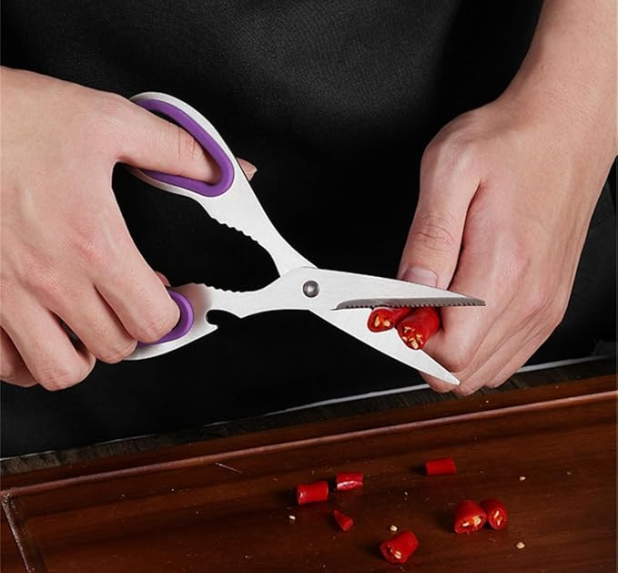 Kitchen Knife Set, 9 Pieces Purple Cleaver Knives Set with Rotatable Block, Non Stick Sharp Stainless Steel Chef Knife Set with Sharpener for Kitchen, Cooking Tools for Chefs Home Cooks (Black)