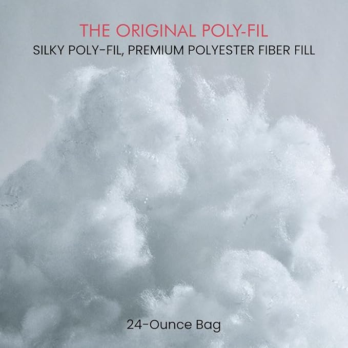 Fairfield Silky Poly-Fil, Premium Polyester Fiber Fill, Soft Pillow Stuffing for Peaceful Sleep, Stuffing for Stuffed Animals and Toys, 24-Ounce Bag