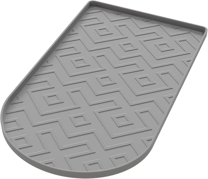 Silicone Coffee Mat,15.8"x 7.8"in Bar Mat for Countertop,Heat-Resistant,Non-Slip,Leak-Proof,Fit for Coffee Maker/Espresso Machine-Grey