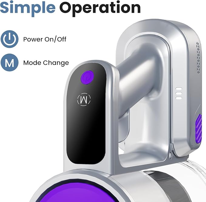 OLIXIS Cordless Vacuum Cleaner, Rechargeable Upright Cleaner with Flexible Steering, Extendable Wand, LED Headlight, 3 Brushes & Wall Mount, Handheld Vacuum for Hardwood Floor Home Cleaning