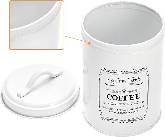 yarlung Set of 4 Kitchen Canisters with Airtight Lids, Coffee Tea Sugar Flour Tin Jars Nesting Food Storage Container Set for Farmhouse Decor, 4 Sizes