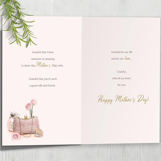 Mother's Day Card Gifts for Wife, Mothers Day Gifts from Husband, Wife Mothers Day Card
