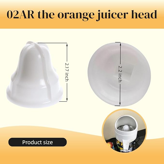 02AR Orange Juicer Head and Accessories Compatible with Model No. 8 for Lemons and Other Fruits of Various Sizes