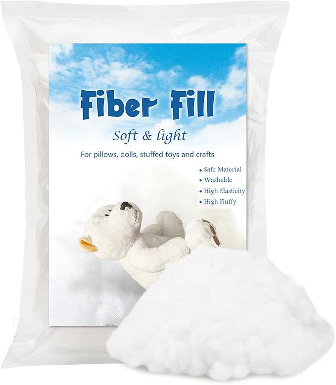Jmuiiu 24.69oz Fiber Fill, Polyester Fiberfill Stuffing for Stuffed Animals, High Resilience Fiber Fill, Pillow Stuffing for Cushion Pillows, Fiber Filling Stuffings for Crafts Home Decors Projects