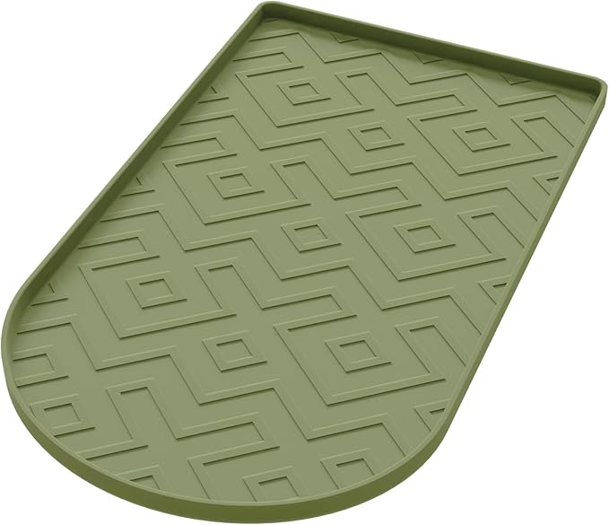 Silicone Coffee Mat,15.8"x 11.8"in Bar Mat for Countertop,Heat-Resistant,Non-Slip,Leak-Proof,Fit for Coffee Maker/Espresso Machine-Green