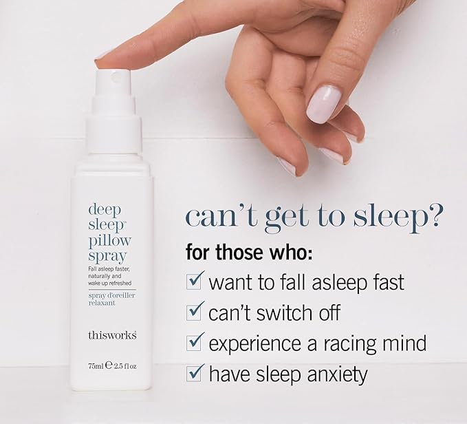 This Works Deep Sleep Pillow Spray with Lavender, Vetivert & Chamomile – Natural Aromatherapy Sleep Mist for Bedtime Relaxation, 75ml / 2.5 fl oz