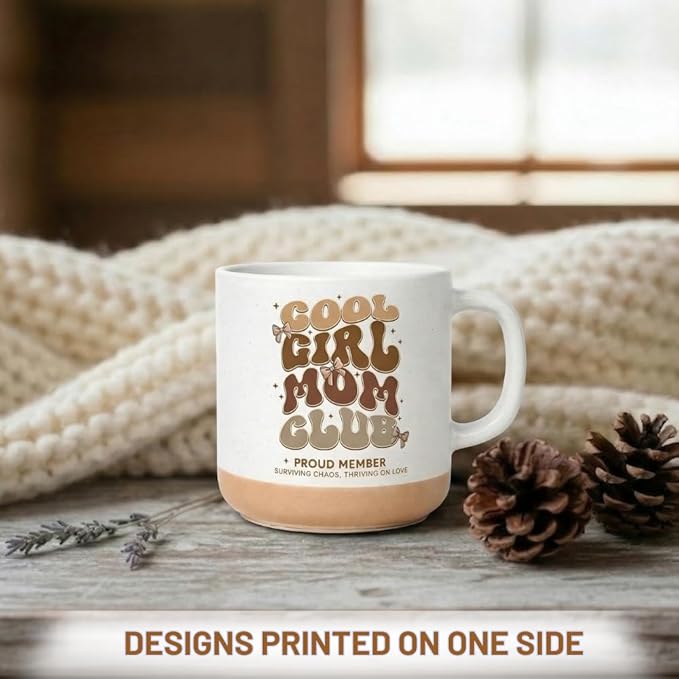Girl Mom Mothers Day Gifts, Cute 11oz Stoneware Coffee Mug for Girls Moms, Mothers Day Gifts For a Mom of Girls, Girl Moms Mug For Hot and Cold Drinks, Dishwasher and Microwave Safe