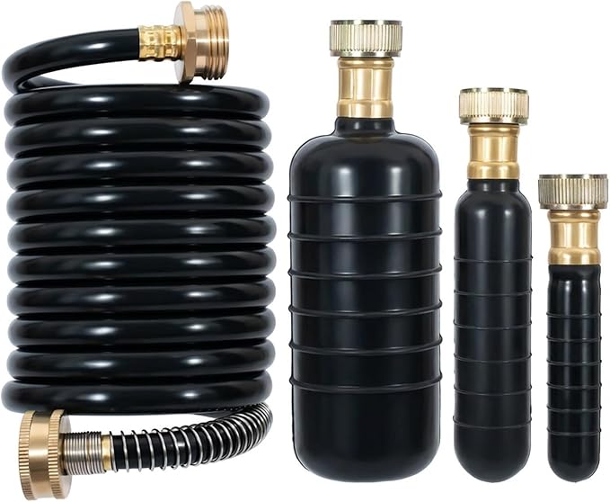 Drain Bladder Kit for Clogged Drains, Drain Unclogger Tool with 10FT Retractable Hose – Includes Shut-Off Valve & Brass Faucet Adapter – Drain King Alternative for 1" to 6" Pipes (Sink, Shower, Pool)