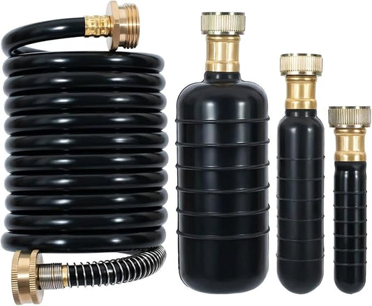 Drain Bladder Kit for Clogged Drains, Drain Unclogger Tool with 10FT Retractable Hose – Includes Shut-Off Valve & Brass Faucet Adapter – Drain King Alternative for 1" to 6" Pipes (Sink, Shower, Pool)