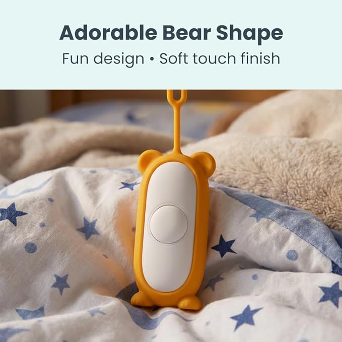 Glowco CalmCarry Mini Bear Kids Sleep Aid Device – Handheld Microcurrent Relaxation Tool, Supports Calm, Focus & Gentle Relief, USB Rechargeable, Portable Wellness Device for Children (Orange)