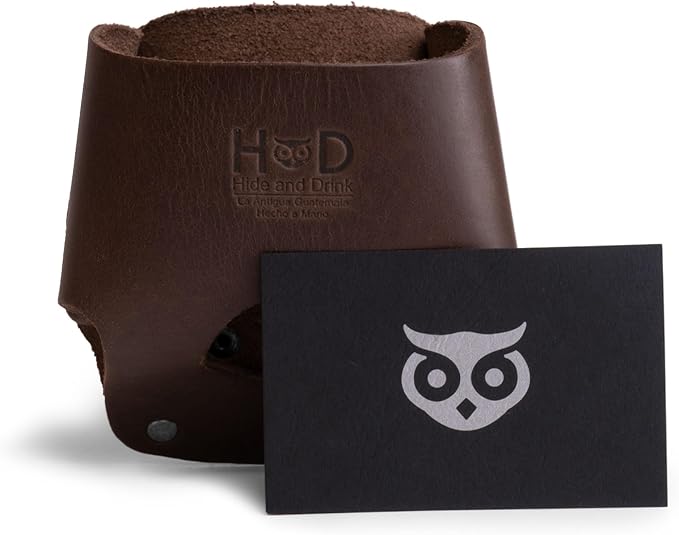 Hide & Drink, Large Tape Measure Holder, Tool Holster w/Easy Belt Loop for Handymen, Carpenters, Electricians, Durable Hammer Pouch, Full Grain Leather, Handmade