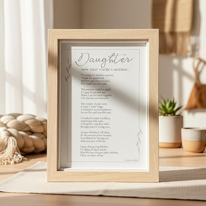 Now That You're a Mother Frame- Gift for Daughter from Mom for Christmas, Mother's Day, Child Birth