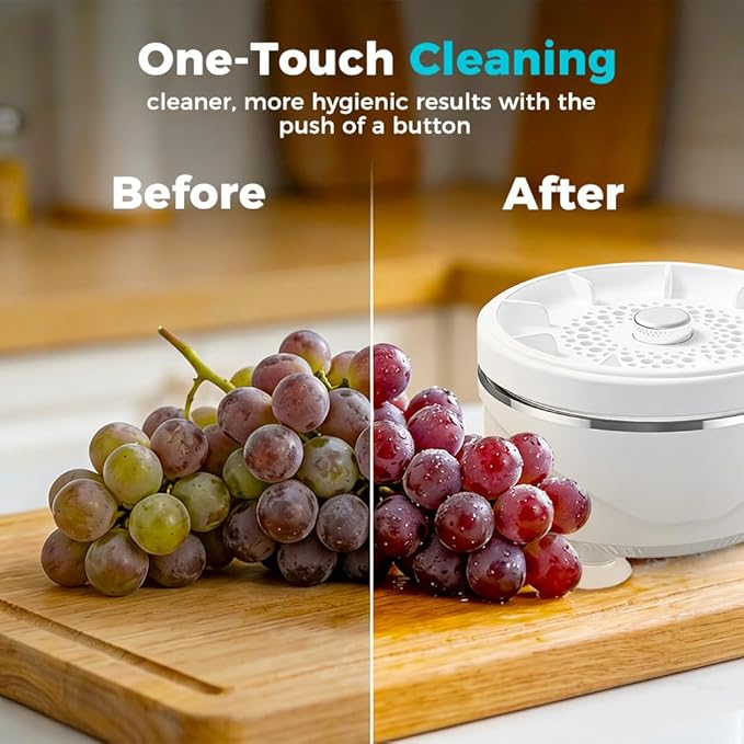 Fruit and Vegetable Washing Machine, 2026 New Titanium Electrolysis Fruit Cleaner Device with Vortex Cleaning, Waterproof Wireless Fruit and Vegetable Purifier for Kitchen (1)