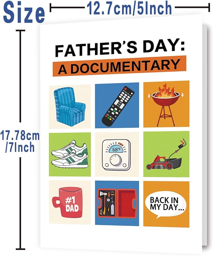 Fathers Day Gift Card for Dad Husband from Daughter Son Wife, Personalized Double-Sided, Minimalist Premium Design, Perfect Father's Day Decoration Ideas