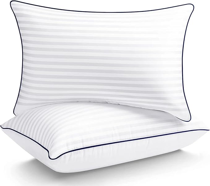 SEMZSOM Bed Pillows for Sleeping, Full Standard Size Set of 2 Luxury Hotel Pillows with Premium Soft Down Alternative Filling for Back, Stomach and Side Sleepers