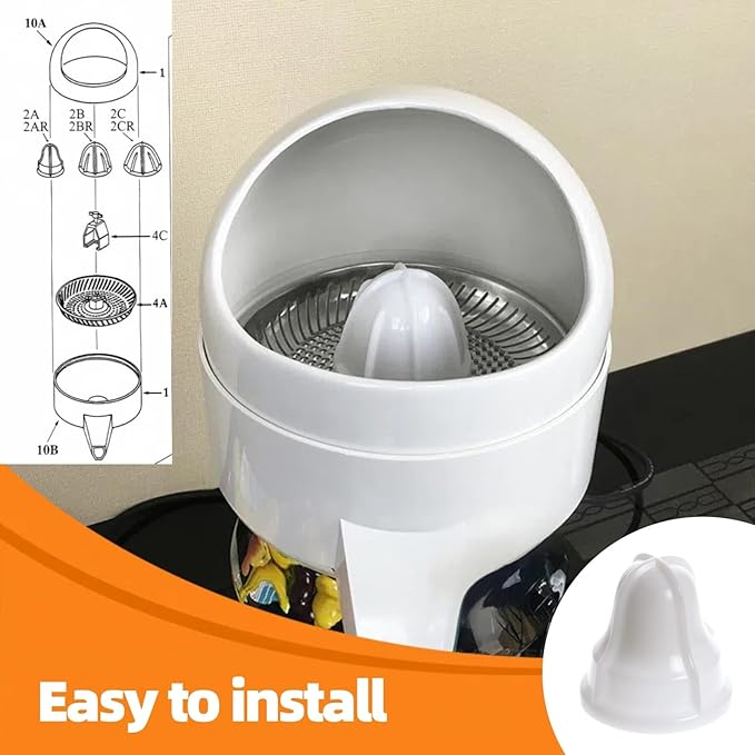 02AR Orange Juicer Head and Accessories Compatible with Model No. 8 for Lemons and Other Fruits of Various Sizes