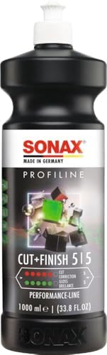 SONAX Cut & Finish 225300 | High Performing Polish/Compound | Rated 5 Cut & 5 Gloss | Removes Paint Defects, P1500 Sanding Marks & Water Spots | Long Work Time & Easy Wipe-Off | Silicone-Free | 1000ml