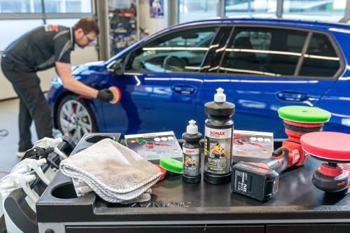 SONAX Cut & Finish 225300 | High Performing Polish/Compound | Rated 5 Cut & 5 Gloss | Removes Paint Defects, P1500 Sanding Marks & Water Spots | Long Work Time & Easy Wipe-Off | Silicone-Free | 1000ml