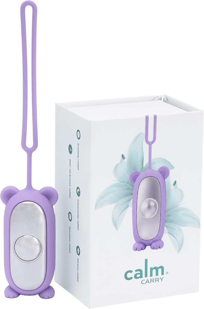Glowco CalmCarry Mini Bear Kids Sleep Aid Device – Handheld Microcurrent Relaxation Tool, Supports Calm, Focus & Gentle Relief, USB Rechargeable, Portable Wellness Device for Children (Purple)