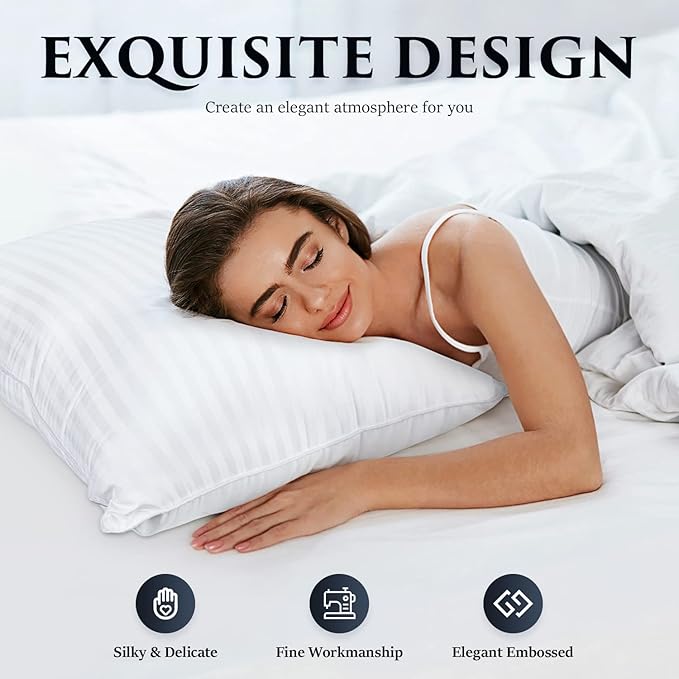 COZSINOOR GP-002 Bed-Pillows, Queen (Pack of 2), White 2 Count