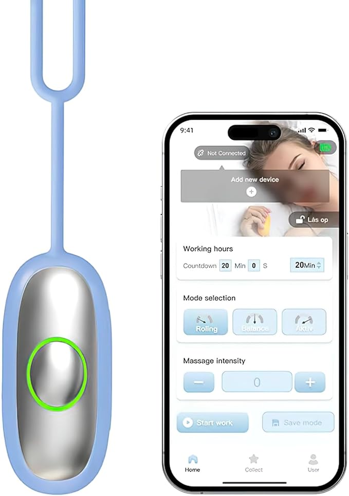 Sleep Aid Handheld Intelligent Device with App Control, Smart Pulse Technology for Sleep and Nap Support (Blue)