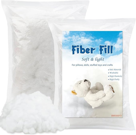 Jmuiiu 14.1oz Polyester Fill, Premium Polyester Fiberfill, Recycled Polyester Fiber, High Resilience Stuffing Fluff Fiberfill for Pillow Filling, Christmas and Home Decors Projects