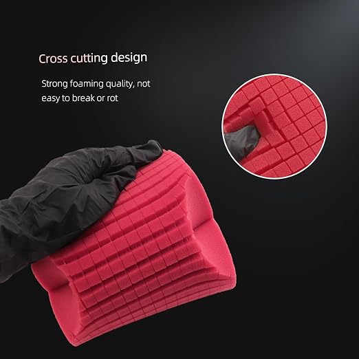 Car Wash Sponge, SPTA 3 Pack Big Red Sponge, Scratch-Free Car Cleaning Sponge, Durable Cross Cut Grid Sponge for Auto Multi Use Cleaning Washing Surfaces