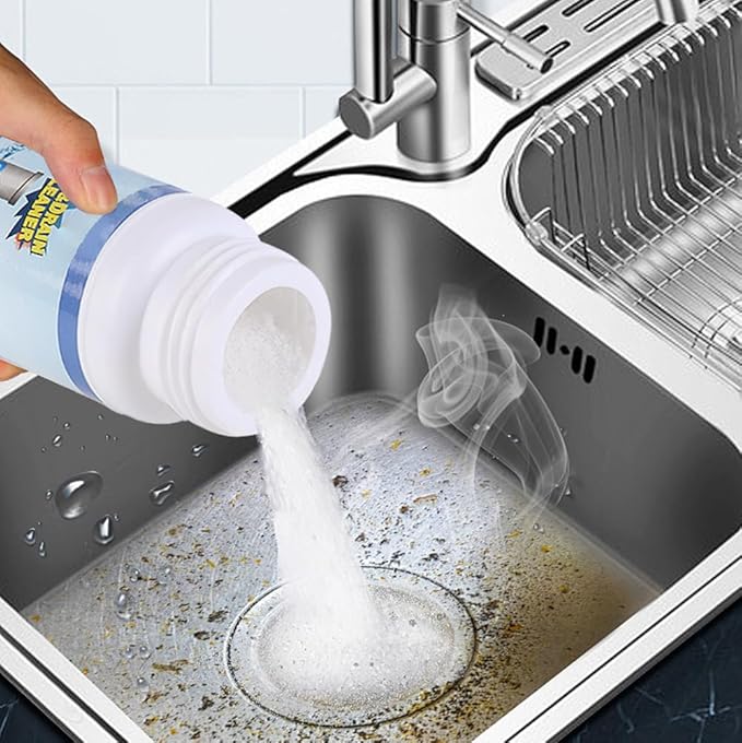 2026 Upgraded Sink and Drain Cleaner, Sink Drain Cleaning Powder, Multi-functional Pipe Unclogging Solution for Kitchen and Bathroom, Fast Acting Clog Remover for Home Users (3PCS)