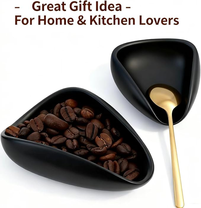 Ceramic Coffee Bean Dosing Cup + Sprayer Gift Set, Spoon Rest, Mini Coffee Spoon Holder for Tea Spoons Stirrers, Coffee Station Decor, Espresso Coffee Bar Accessories & Essentials(Not Include Spoon)