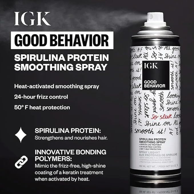 IGK Antisocial Dry Hair Mask + Good Behavior Smoothing Spray, Full-Size Set