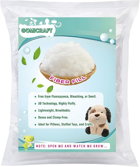 GOMICRAFT Fiberfill Stuffing for Crochet Animals, 21.2oz for Crafts, Cushion and Clouds, Premium Quality Fiber Fill Stuffing Machine Washable Ployester.