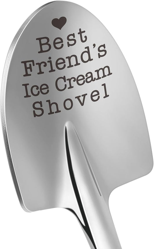 Best Friends Ice Cream Shovel, Friendship Present for Her/Him, Funny Mothers Day Birthday Gifts for Women Friend, Sister, Romantic Dessert Spoon Gift for Girlfriend Boyfriend Partner Wife Husband