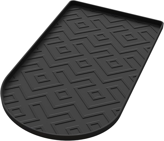 Silicone Coffee Mat,15.8"x 7.8"in Bar Mat for Countertop,Heat-Resistant,Non-Slip,Leak-Proof,Fit for Coffee Maker/Espresso Machine-Black