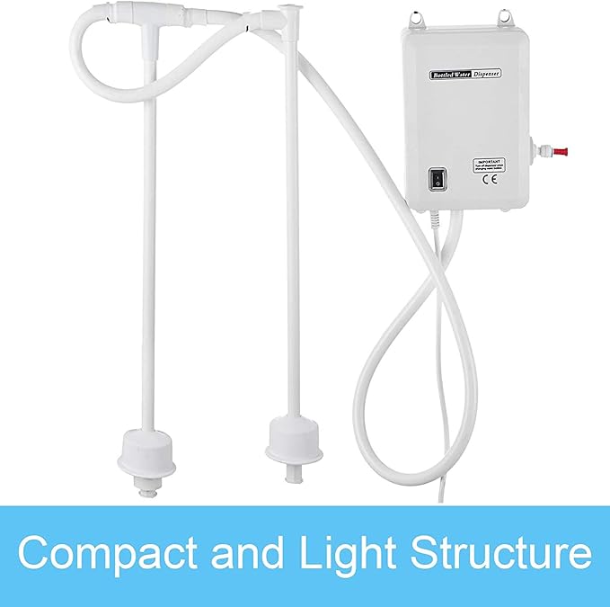 VEVOR Bottled Water Dispenser Pump System, 2x5 Gallon Dispensing System, Automatic Electric Water Dispenser, Double-Pipe Water Jug Pump, Compatible Use with Coffee/Tea Machine, Refrigerator, Ice Maker