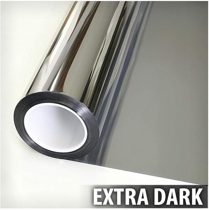 BDF S05 Window Film Daytime Privacy and Heat Control Mirror Silver 5 (Very Dark) - 24in X 24ft