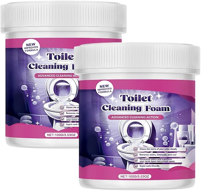 2026 New Toilet Bowl Cleaner, Toilet Cleaning Foam, Power Foaming Toilets Clean, Clean Foam Cleaner, Touch Free Foaming Powder – Bathroom Cleaning Powder (2PCS)