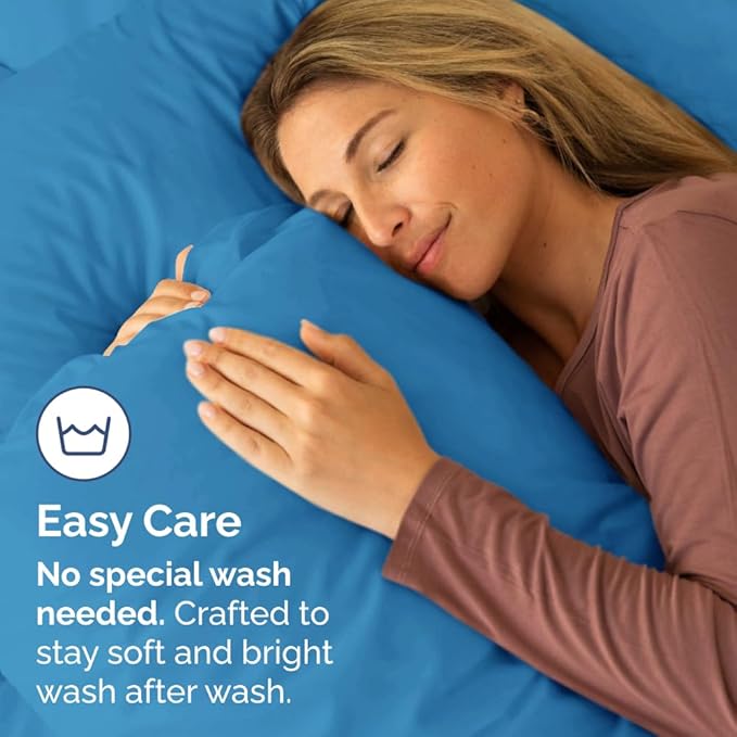 King Pillow Cases Set of 2 - Ultra Soft Hotel Quality Pillowcase Covers - Comfy, Cozy & Wrinkle Free - Shrinkage, Stain & Fade Resistant - Machine Washable Pillow Protectors - 2 Piece Set - Denim Blue